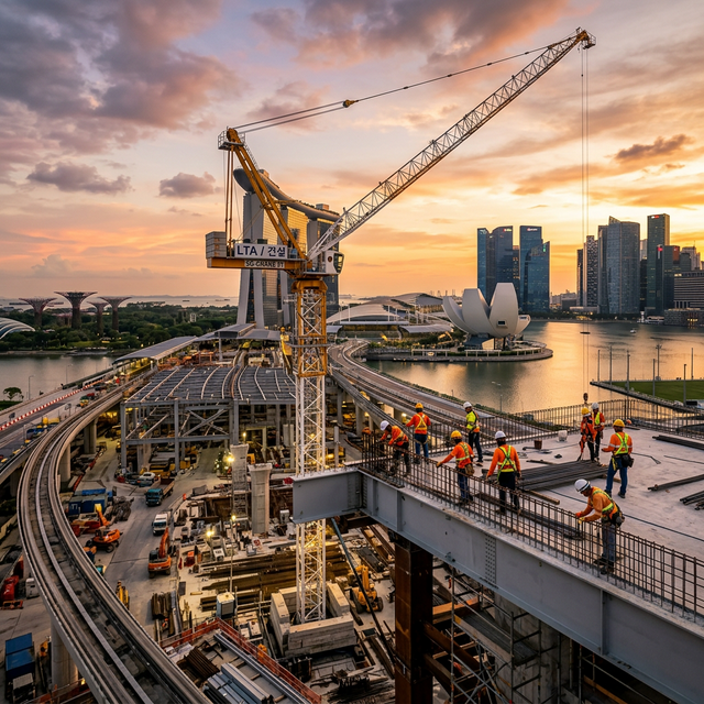 Tech San site work — aerial view of construction site